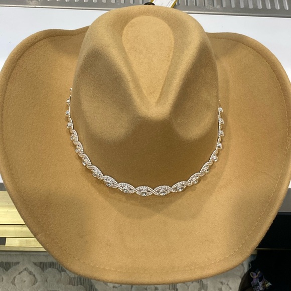 NWT Jessica Simpson,  Ashleigh Twisted Rhinestone Western Cowboy Hat / NS - Picture 5 of 9